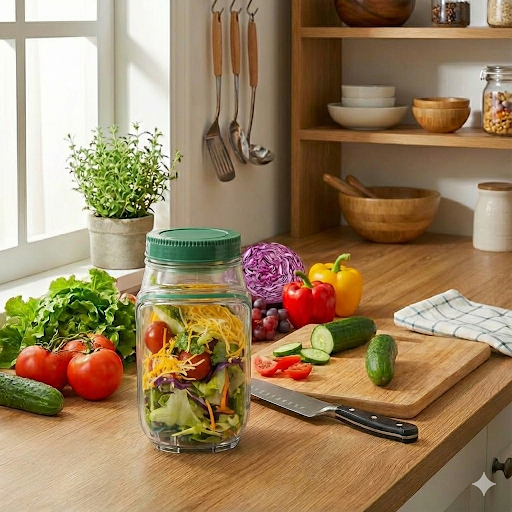 The Linnycore Salad Jar: All-in-One Fresh Lunch System