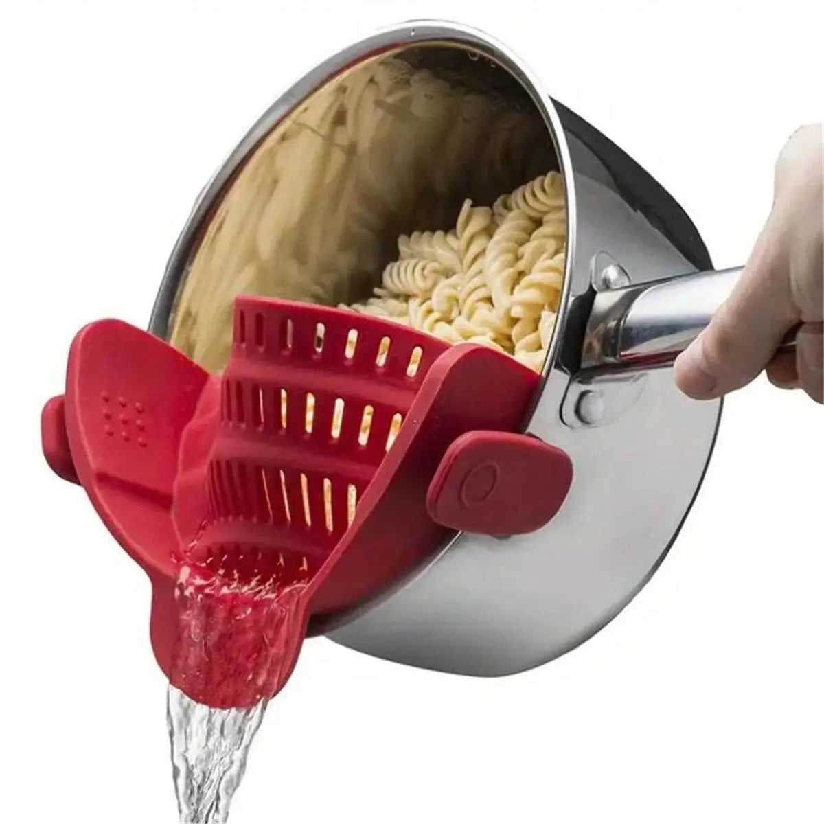 Elevate Your Kitchen Game with the Adjustable Clip-On Pot Strainer – Effortless Straining for Every Cook!