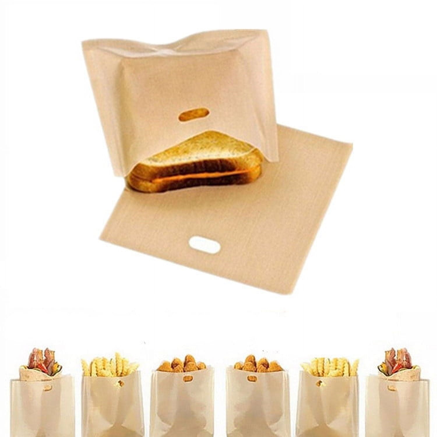 Grilled Cheese & Snack Magic: Non-Stick Reusable Toaster Bags - Set of 5 for Perfectly Toasted Treats!