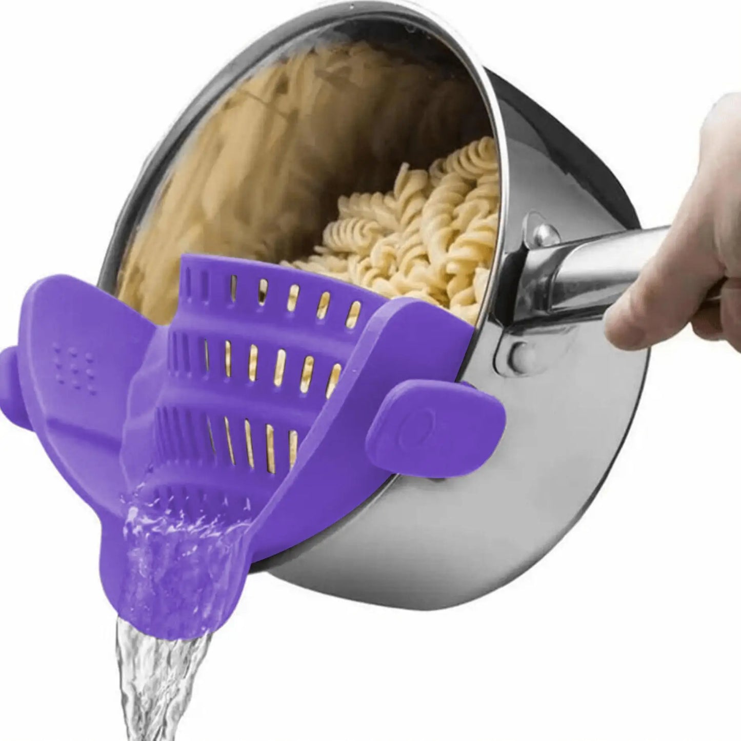 Elevate Your Kitchen Game with the Adjustable Clip-On Pot Strainer – Effortless Straining for Every Cook!