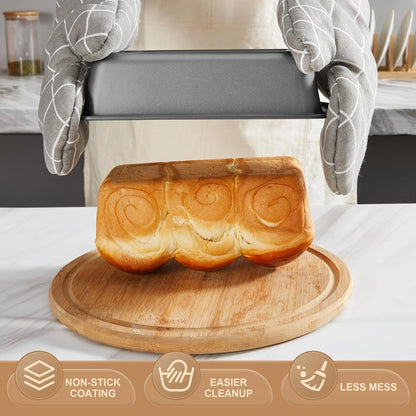 Ultimate 10-Piece Nonstick Bakeware Set - Perfect for Every Kitchen, Featuring Wider Grips and Versatile Pans for All Your Baking Needs in Classic Gray