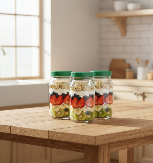 Revolutionary Leakproof Salad Mason Jar Set - Effortless Side Open Lid Meal Prep Containers with Fork - 2 Pack