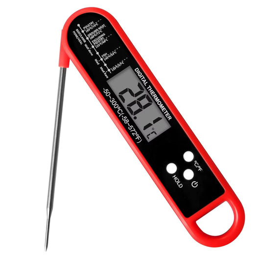 Revolutionize Your Cooking with Our Fast & Precise Food Thermometer - Ideal for Grilling, Cooking, and Camping! Water-Resistant Kitchen Essential with Magnetic Foldable Probe