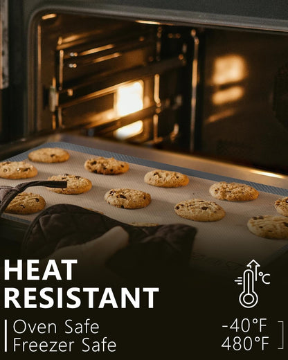 Transform Your Baking Experience with 5PCS Non-Stick Platinum Silicone Baking Mats - Perfect for Half Sheet, Quarter Sheet & 9'' Pizza Pan!