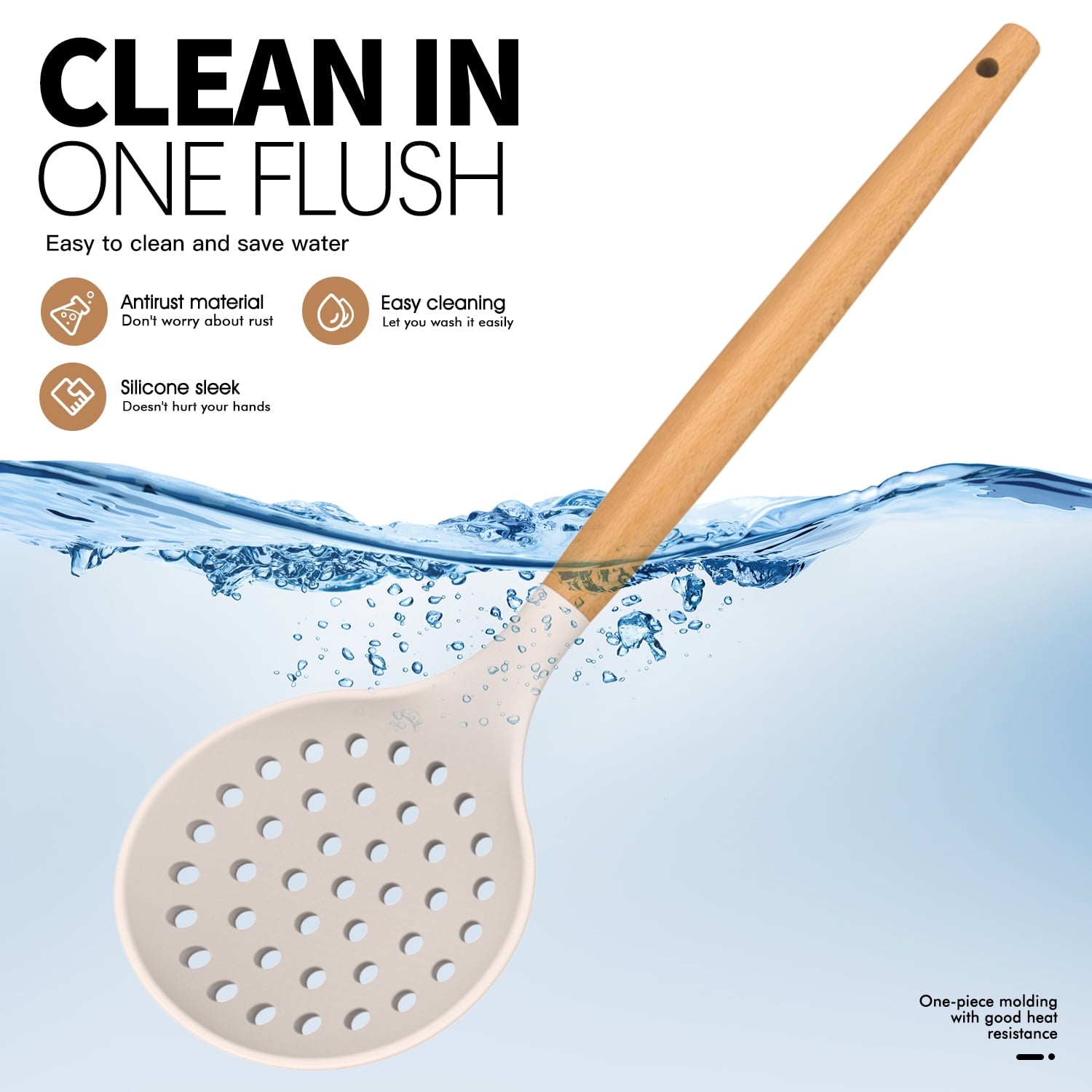 Ultimate 35-Piece Silicone Cooking Utensil Set - 446°F Heat Resistant Kitchen Tools with Wooden Handles, BPA-Free for Non-Stick Cookware (Khaki)