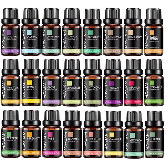 Elevate Your Senses with the 10ML Premium Essential Oil Set - Lavender, Jasmine, Eucalyptus, Vanilla & More!