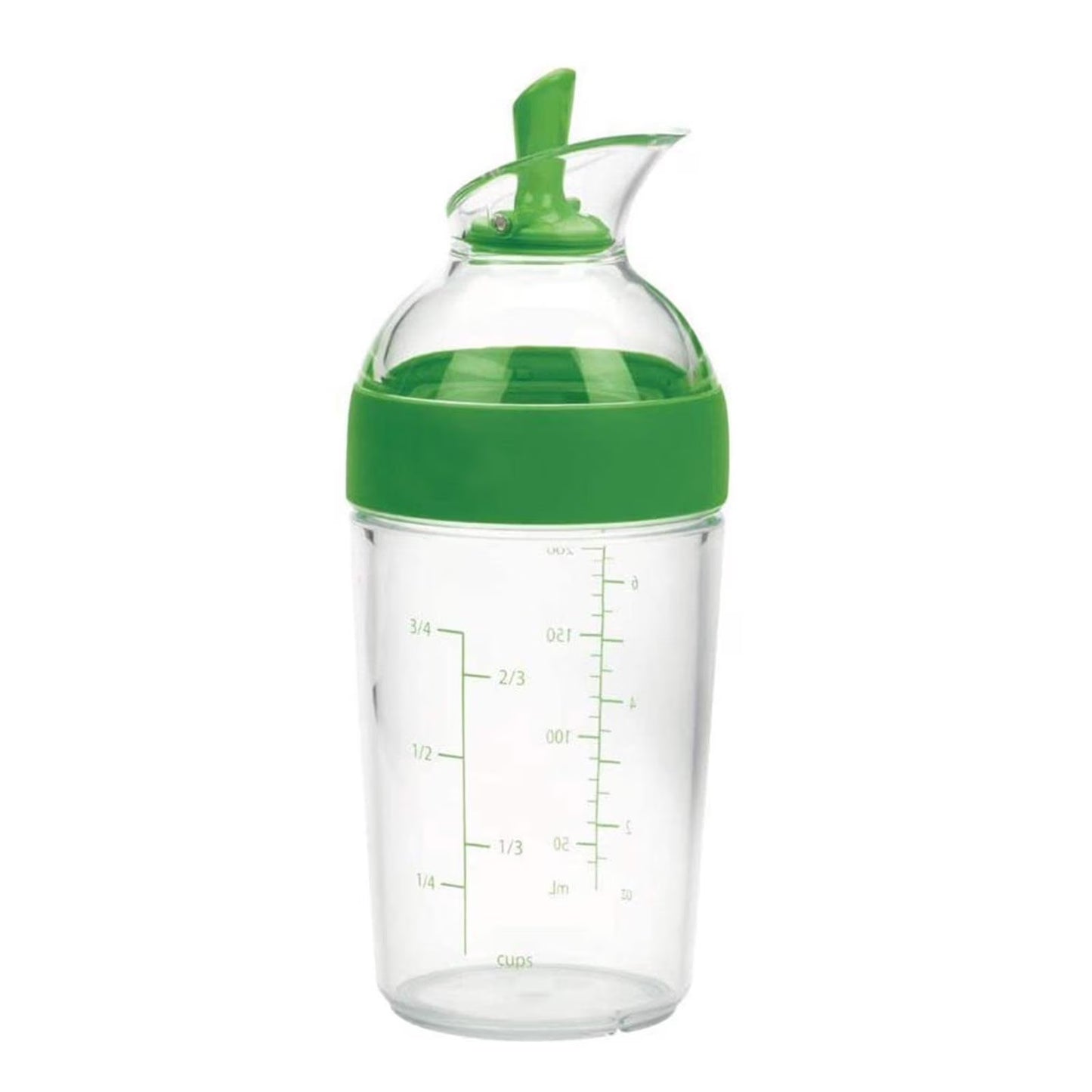Salad Dressing Shaker Container Bottle Universal Manual Sauces Mixer Juice Mixing Bottle Resistant 8.4With Measurement