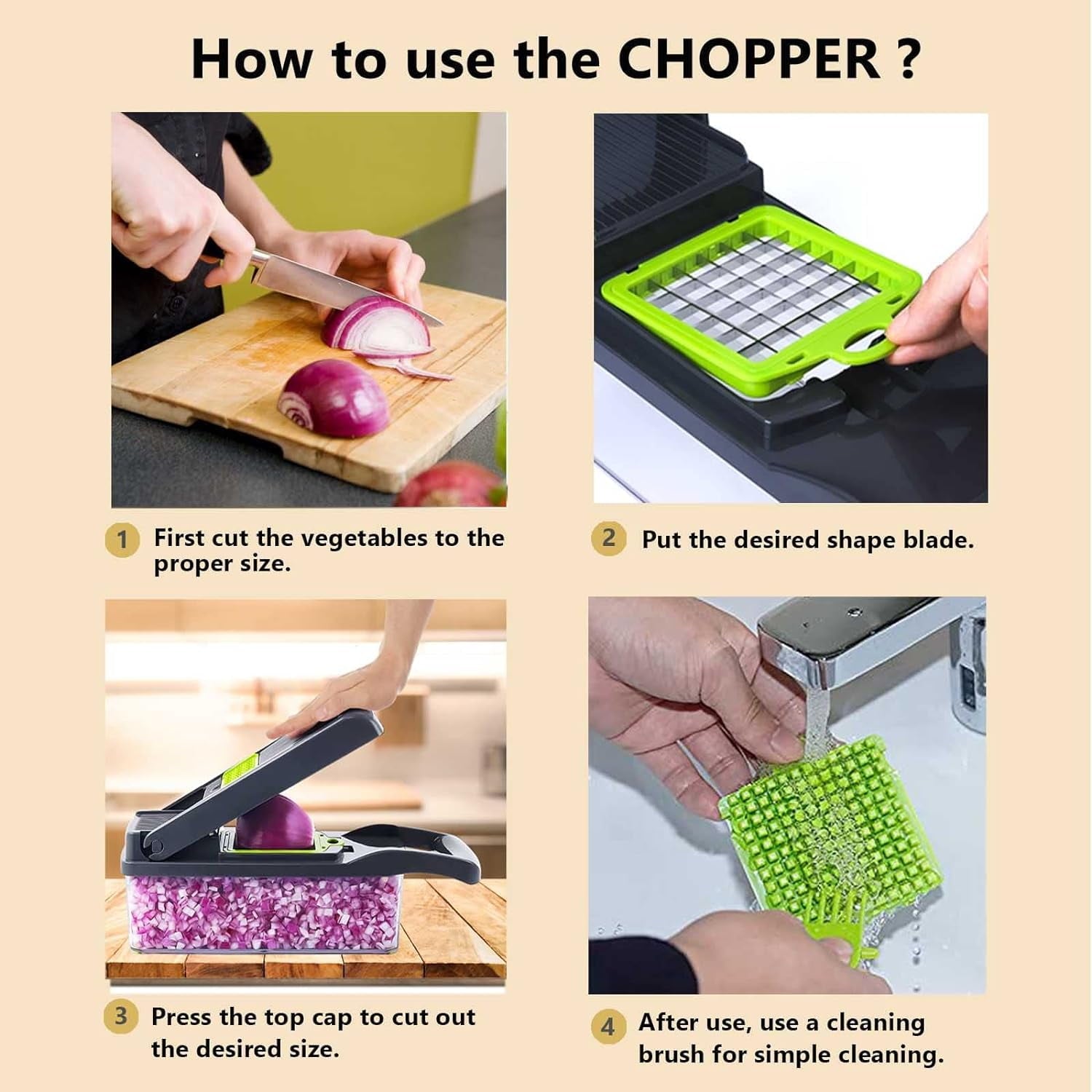 Ultimate 12-in-1 Vegetable Chopper - Multifunctional Slicer and Dicer with 8 Stainless Steel Blades for Effortless Food Prep