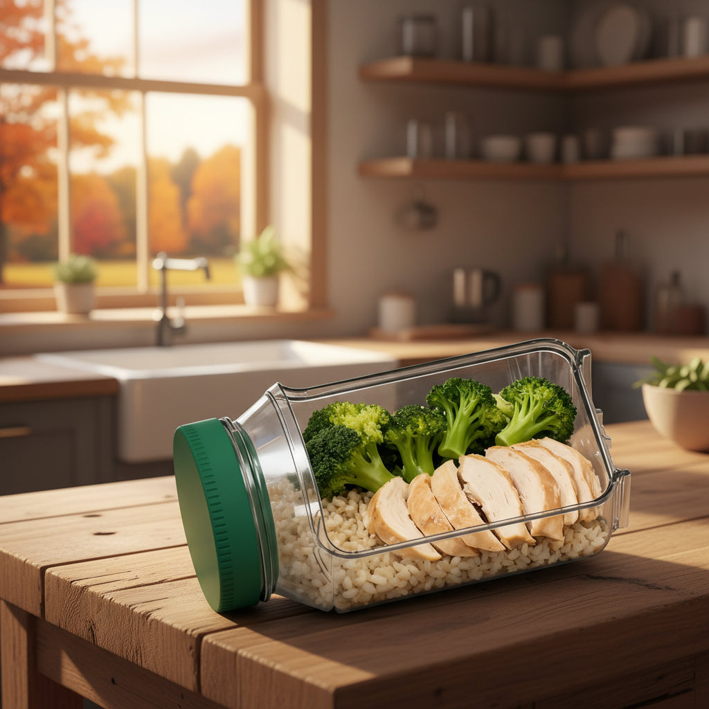 Revolutionary Leakproof Salad Mason Jar Set - Effortless Side Open Lid Meal Prep Containers with Fork - 2 Pack