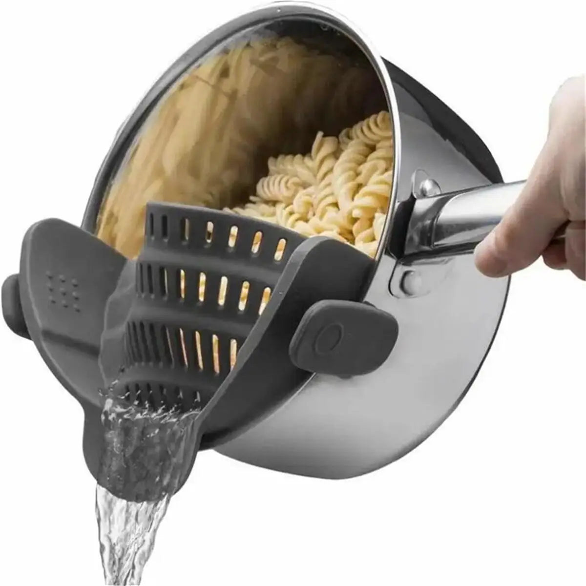 Elevate Your Kitchen Game with the Adjustable Clip-On Pot Strainer – Effortless Straining for Every Cook!