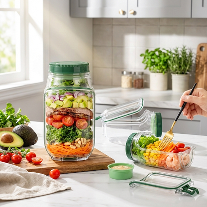 The Linnycore Salad Jar: All-in-One Fresh Lunch System